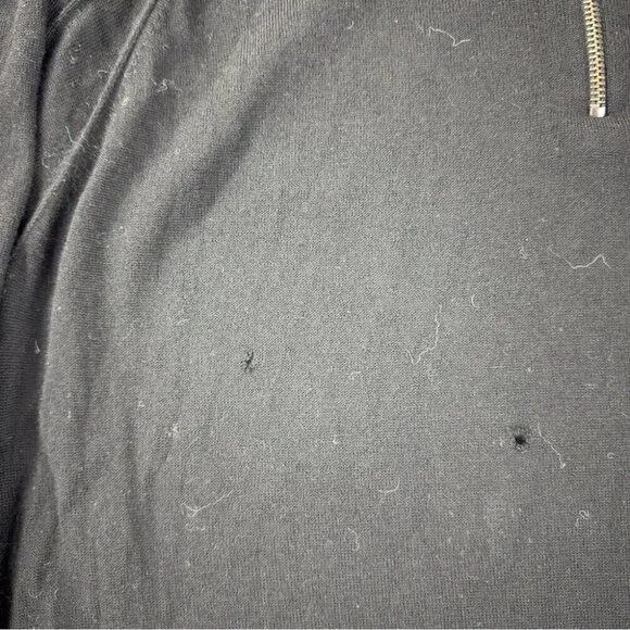 Helmut Lang Men's Size XL 100% Wool 1/4 Black Zip Up Jacket with Italian Yarn - Picture 11 of 12